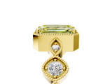 Yellow gold Fancy Yellow Emerald  Cut Diamond Milgrain Marquise Band with Prong Setting_8