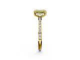 Yellow gold Fancy Yellow Emerald  Cut Diamond Pavé Band Ring with Four-Prong Setting_24