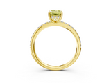 Yellow gold Fancy Yellow Emerald  Cut Diamond Pavé Band Ring with Four-Prong Setting_25