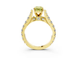 Yellow gold Fancy Yellow Emerald  Cut Diamond Pavé Band Solitaire with Four-Prong Setting_18
