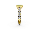 Yellow gold Fancy Yellow Emerald  Cut Diamond Pavé Band Solitaire with Four-Prong Setting_5