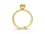 Yellow gold Fancy Yellow Emerald  Cut Diamond Pavé Band with Four-Prong Setting_37