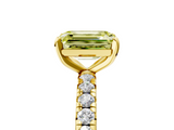 Yellow gold Fancy Yellow Emerald  Cut Diamond Pavé Band with Four-Prong Setting_39