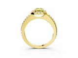 Yellow gold Fancy Yellow Emerald Cut Diamond Pavé Halo Ring with Four-Prong Setting_39