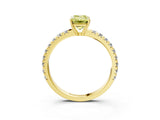 Yellow gold Fancy Yellow Emerald Cut Diamond Pavé Solitaire Engagement Ring with Four-Prong Setting_88