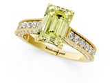 Yellow gold Fancy Yellow Emerald  Cut Diamond Pave Band with Four-Prong Setting_21