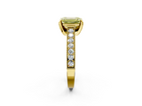 Yellow gold Fancy Yellow Emerald  Cut Diamond Pave Band with Four-Prong Setting_22