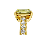 Yellow gold Fancy Yellow Emerald  Cut Diamond Pave Band with Four-Prong Setting_25