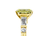 Yellow gold Fancy Yellow Emerald  Cut Diamond Ring with Baguette Side Stones, Channel Set Band, and Four-Prong Setting_29