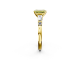 Yellow gold Fancy Yellow Emerald  Cut Diamond Ring with Baguette Side Stones, Channel Set Band, and Four-Prong Setting_5