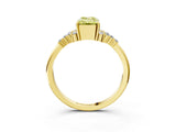 Yellow gold Fancy Yellow Emerald Cut Diamond Ring with Side Stones and Four-Prong Setting_112