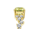 Yellow gold Fancy Yellow Emerald Cut Diamond Scattered Round Accent Ring with Prong Setting_17
