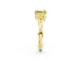 Yellow gold Fancy Yellow Emerald Cut Diamond Solitaire Celtic Knot Ring with Four-Prong Setting_43