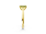 Yellow gold Fancy Yellow Emerald Cut Diamond Solitaire Engagement Ring with Cathedral Setting and Four-Prong Mount_135
