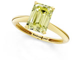 Yellow gold Fancy Yellow Emerald Cut Diamond Solitaire Engagement Ring with Classic Band and Four-Prong Setting_13