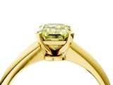 Yellow gold Fancy Yellow Emerald Cut Diamond Solitaire Engagement Ring with Classic Band and Four-Prong Setting_16