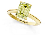 Yellow gold Fancy Yellow Emerald Cut Diamond Solitaire Engagement Ring with Classic Band and Four-Prong Setting_37