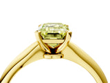 Yellow gold Fancy Yellow Emerald Cut Diamond Solitaire Engagement Ring with Classic Band and Four-Prong Setting_92