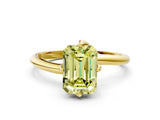 Yellow gold Fancy Yellow Emerald Cut Diamond Solitaire Engagement Ring with Four-Prong Setting and Classic Band_20
