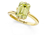 Yellow gold Fancy Yellow Emerald Cut Diamond Solitaire Engagement Ring with Four-Prong Setting and Classic Band_21