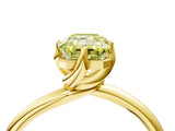 Yellow gold Fancy Yellow Emerald Cut Diamond Solitaire Engagement Ring with Four-Prong Setting and Classic Band_24