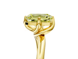 Yellow gold Fancy Yellow Emerald Cut Diamond Solitaire Engagement Ring with Four-Prong Setting and Classic Band_25