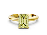 Yellow gold Fancy Yellow Emerald Cut Diamond Solitaire Engagement Ring with Round Band and Four-Prong Setting_155