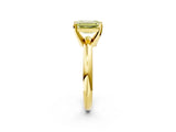 Yellow gold Fancy Yellow Emerald Cut Diamond Solitaire Engagement Ring with Round Band and Four-Prong Setting_157