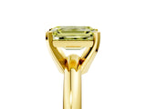 Yellow gold Fancy Yellow Emerald Cut Diamond Solitaire Engagement Ring with Round Band and Four-Prong Setting_160