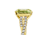 Yellow gold Fancy Yellow Emerald Cut Diamond Solitaire Engagement Ring with Twisted Pavé Band and Four-Prong Setting_49