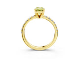 Yellow gold Fancy Yellow Emerald Cut Diamond Solitaire Pavé Engagement Ring with Round Band and Prong Setting_52