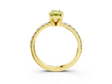 Yellow gold Fancy Yellow Emerald Cut Diamond Solitaire Pavé Engagement Ring with Round Band and Prong Setting_58