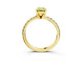 Yellow gold Fancy Yellow Emerald Cut Diamond Solitaire Pavé Engagement Ring with Round Band and Prong Setting_70