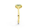 Yellow gold Fancy Yellow Emerald Cut Diamond Solitaire Ring with Flower Prong Setting and Classic Band_105