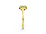 Yellow gold Fancy Yellow Emerald Cut Diamond Solitaire Ring with Flower Prong Setting and Classic Band_38