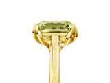 Yellow gold Fancy Yellow Emerald Cut Diamond Solitaire Ring with Flower Prong Setting and Classic Band_41