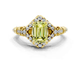 Yellow gold Fancy Yellow Emerald Cut Diamond Solitaire Ring with Hidden Halo and Pavé Band_27