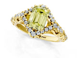 Yellow gold Fancy Yellow Emerald Cut Diamond Solitaire Ring with Hidden Halo and Pavé Band_28