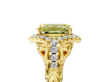 Yellow gold Fancy Yellow Emerald Cut Diamond Solitaire Ring with Hidden Halo and Pavé Band_32