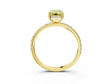 Yellow gold Fancy Yellow Emerald Cut Diamond Solitaire Ring with Pavé Band and Hidden Halo_24