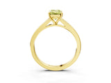 Yellow gold Fancy Yellow Emerald Cut Diamond Solitaire Ring with Pavé Band and Prong Setting_15