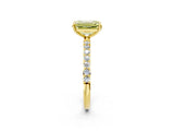 Yellow gold Fancy Yellow Emerald Cut Diamond Solitaire Ring with Pave Band and Four Prong Setting_75