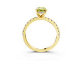Yellow gold Fancy Yellow Emerald Cut Diamond Solitaire Ring with Round  Pavé Band and Four-Prong Setting_39