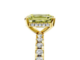 Yellow gold Fancy Yellow Emerald Cut Diamond Solitaire Ring with Round  Pavé Band and Four-Prong Setting_41