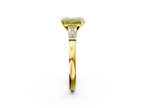 Yellow gold Fancy Yellow Emerald  Cut Diamond Solitaire Ring with Tapered Baguette Accents and Four-Prong Setting_46