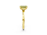 Yellow gold Fancy Yellow Emerald Cut Diamond Solitaire Ring with Thin Band and Prong Setting_14