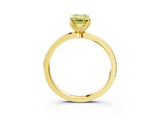 Yellow gold Fancy Yellow Emerald Cut Diamond Solitaire Ring with Thin Band and Prong Setting_15