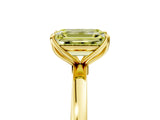 Yellow gold Fancy Yellow Emerald Cut Diamond Solitaire Ring with Thin Band and Prong Setting_17