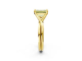 Yellow gold Fancy Yellow Emerald Cut Diamond Solitaire Twist Band Prong Setting Ring_69
