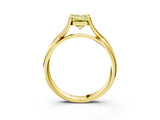 Yellow gold Fancy Yellow Emerald Cut Diamond Solitaire Twist Band Prong Setting Ring_70